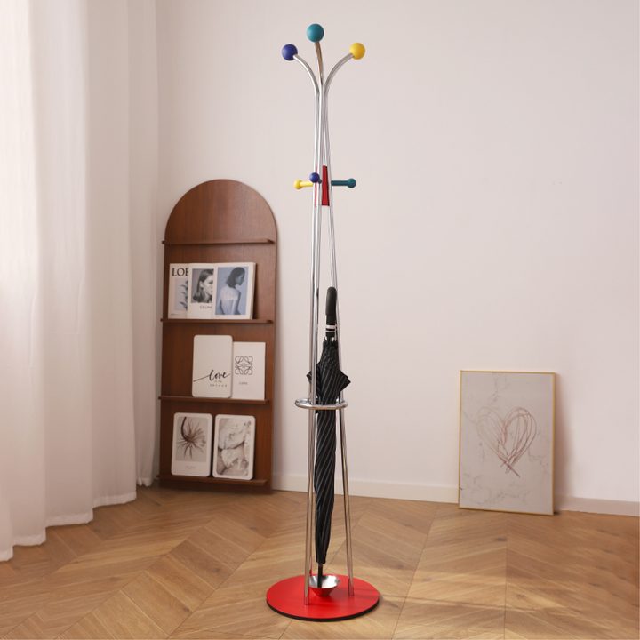 Ball Top Standing Coat Rack