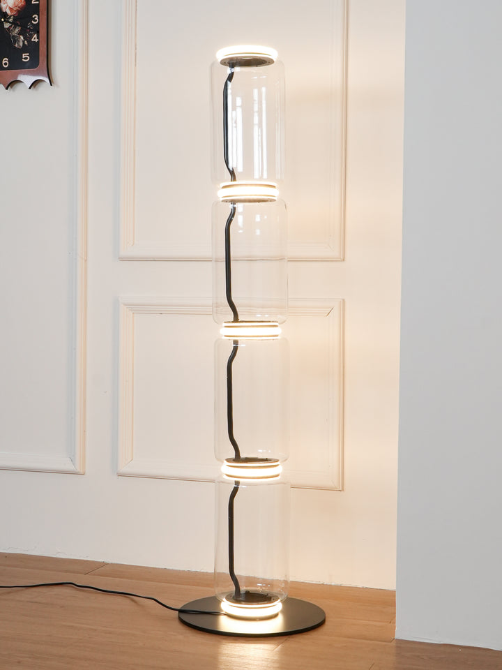 Bamboo Glass Floor Lamp