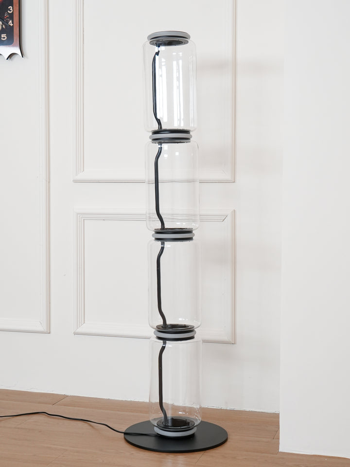 Bamboo Glass Floor Lamp