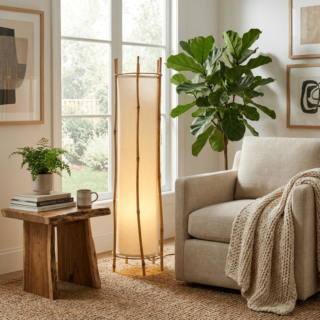 Bamboo Veil Lantern Floor Lamp - Vakkerlight