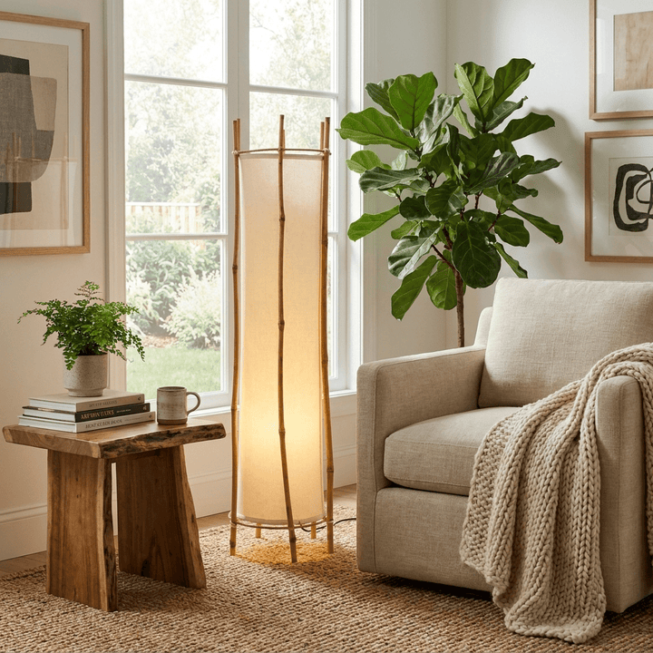 Bamboo Veil Lantern Floor Lamp - Vakkerlight