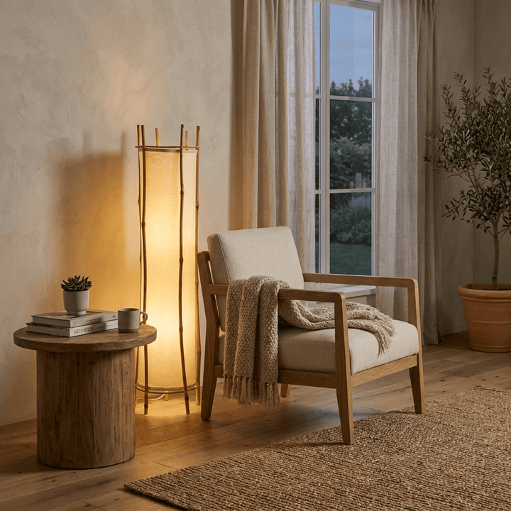Bamboo Veil Lantern Floor Lamp - Vakkerlight