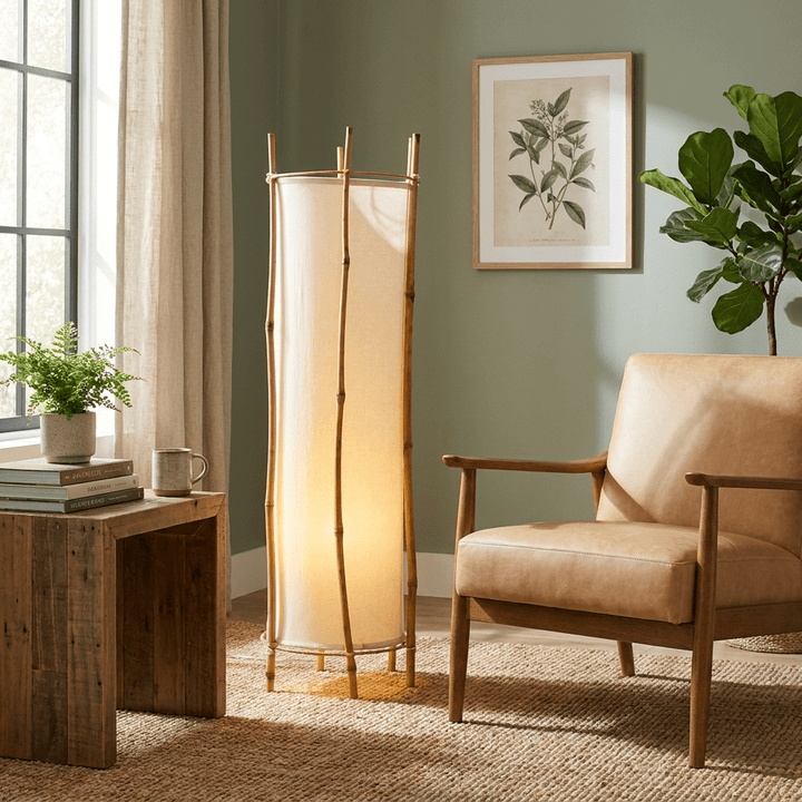 Bamboo Veil Lantern Floor Lamp - Vakkerlight