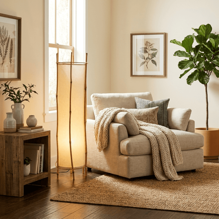 Bamboo Veil Lantern Floor Lamp - Vakkerlight