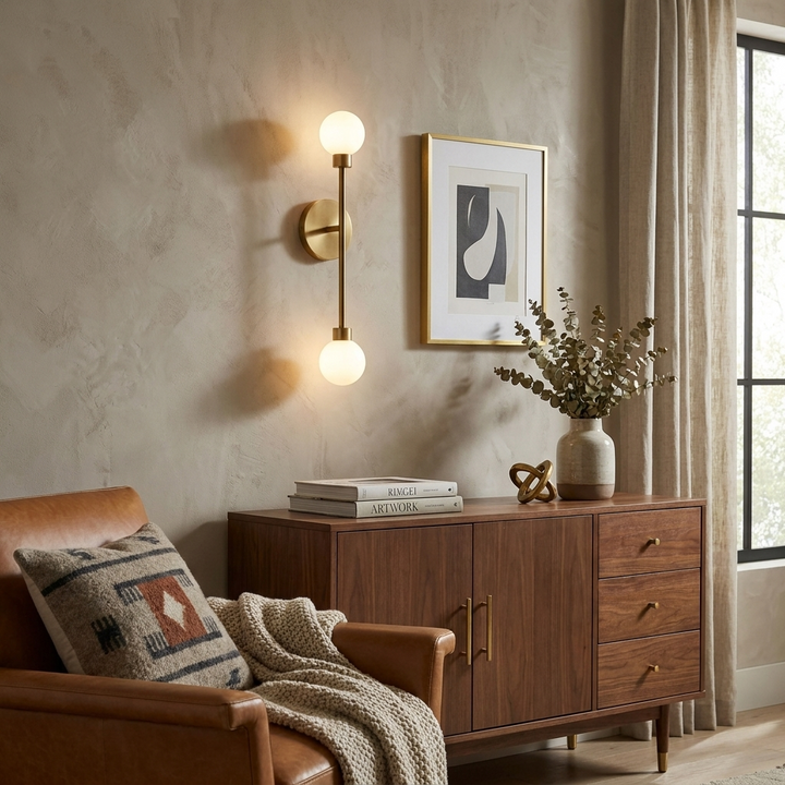 Barbell Alabaster Wall Sconce