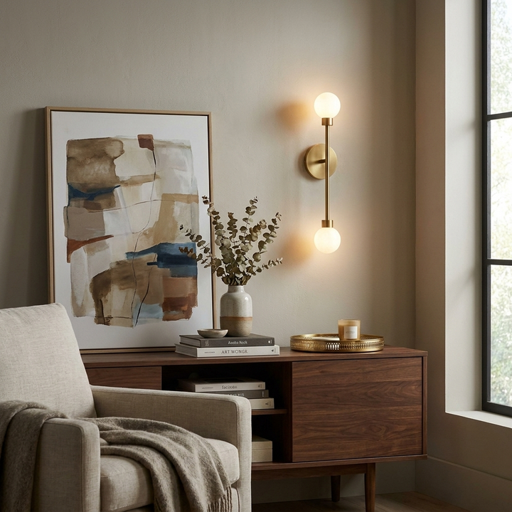 Barbell Alabaster Wall Sconce