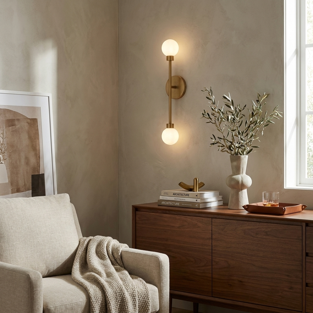 Barbell Alabaster Wall Sconce