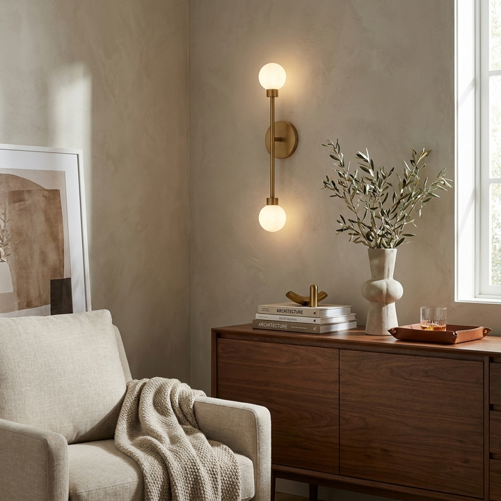 Barbell Alabaster Wall Sconce