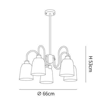 Bauhaus Pleated Chandelier — Dimension drawings 1