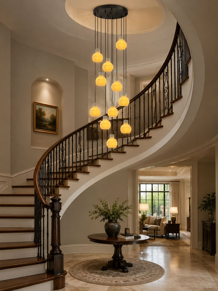 Bell Jar Alabaster Cluster Chandelier - Vakkerlight