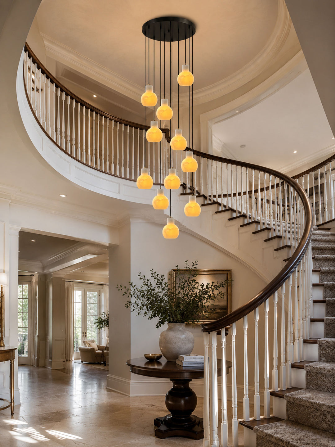 Bell Jar Alabaster Cluster Chandelier - Vakkerlight