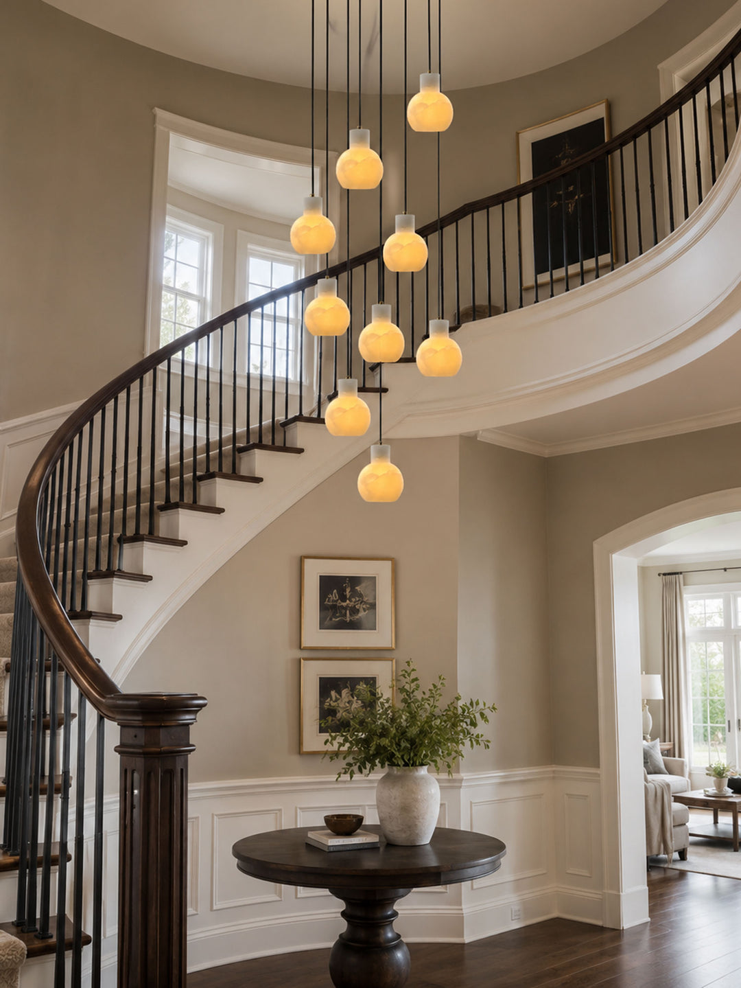 Bell Jar Alabaster Cluster Chandelier - Vakkerlight