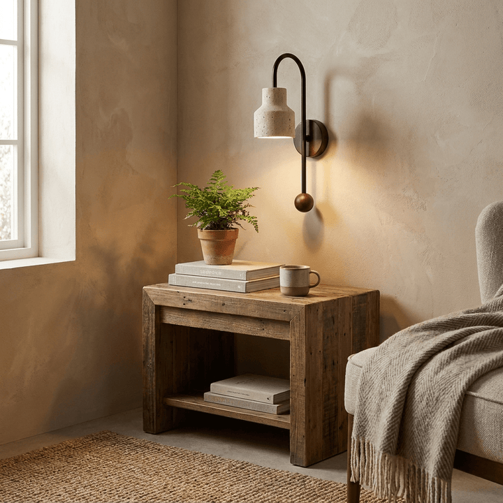 Bell Travertine Arc Sconce - Vakkerlight