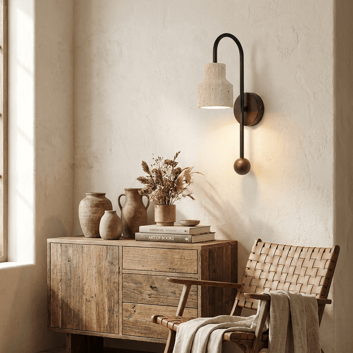 Bell Travertine Arc Sconce - Vakkerlight