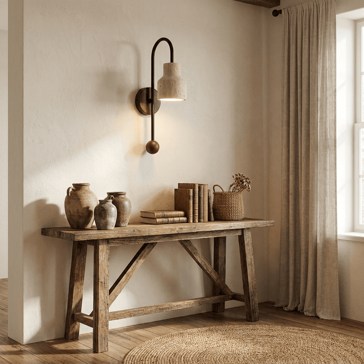 Bell Travertine Arc Sconce - Vakkerlight
