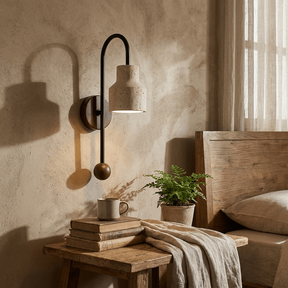 Bell Travertine Arc Sconce - Vakkerlight