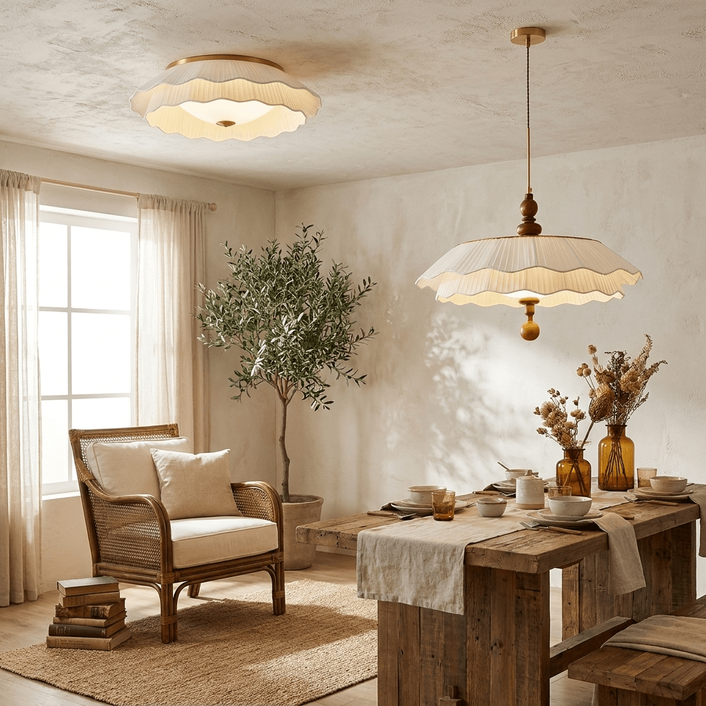 Belle Epoque Pleated Ceiling Light - Vakkerlight