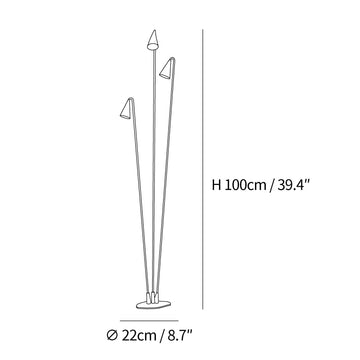 Bellflower Outdoor Floor Lamp — Dimension drawings 2