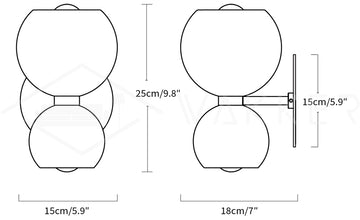 Betty Wall Lamp — Dimension drawings 1