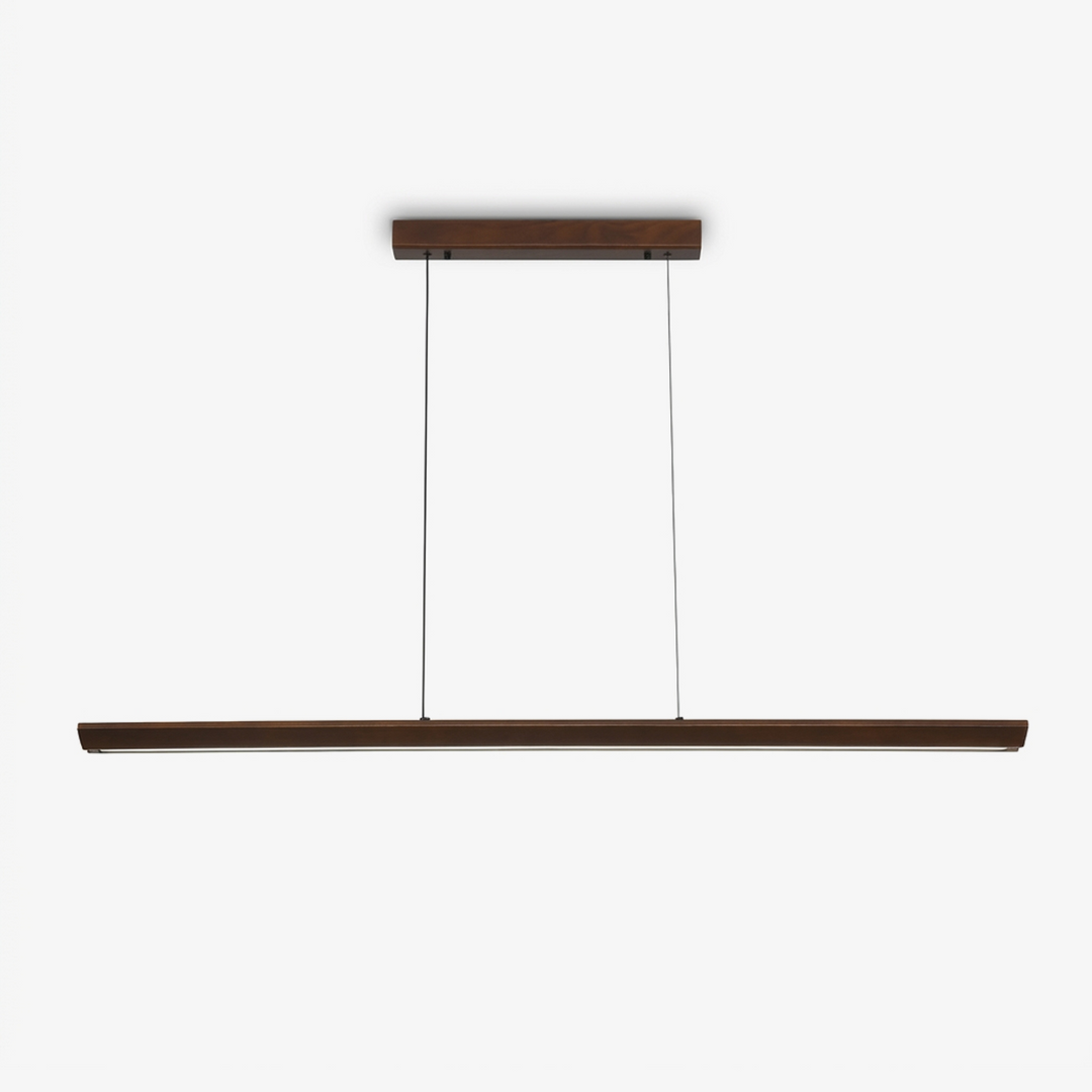 Beveled Wood Linear Pendant Lamp