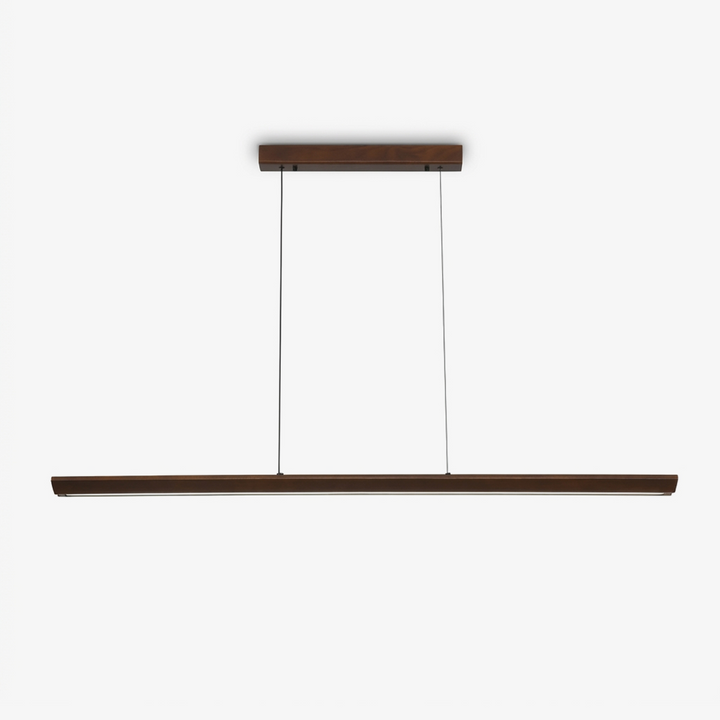 Beveled Wood Linear Pendant Lamp