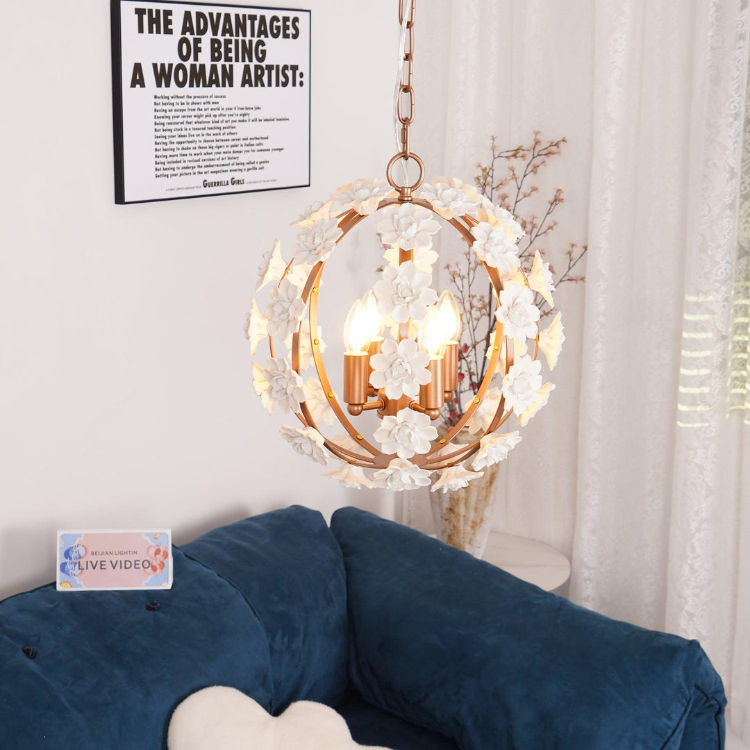 Bianca Floral Orb Chandelier - Vakkerlight