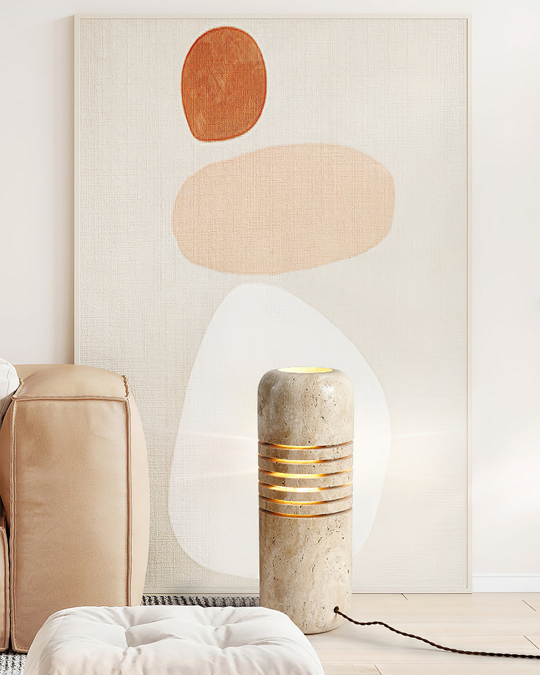 Big Stone Bucket Floor Lamp