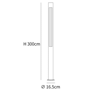 Luminaire de Jardin sur Poteau Extérieur — Dimension drawings 3