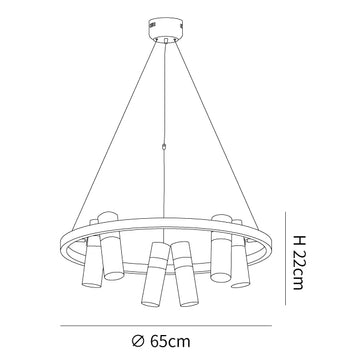 Lampadario Black Mutil Pipe — Dimension drawings 2