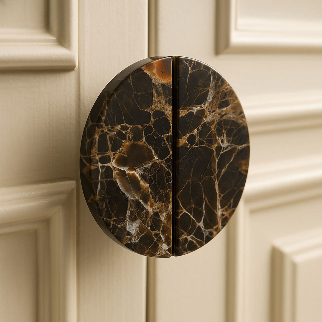 Coffee Marble Door Handle