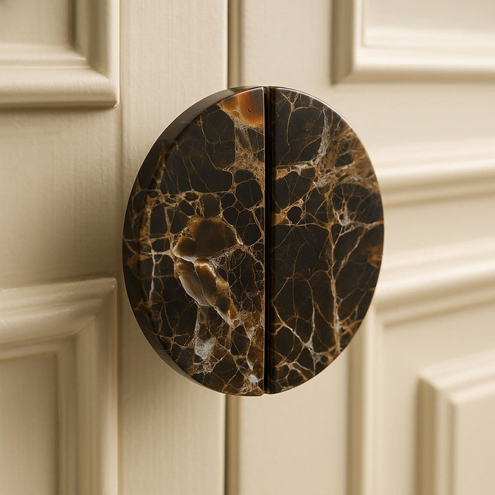 Coffee Marble Door Handle