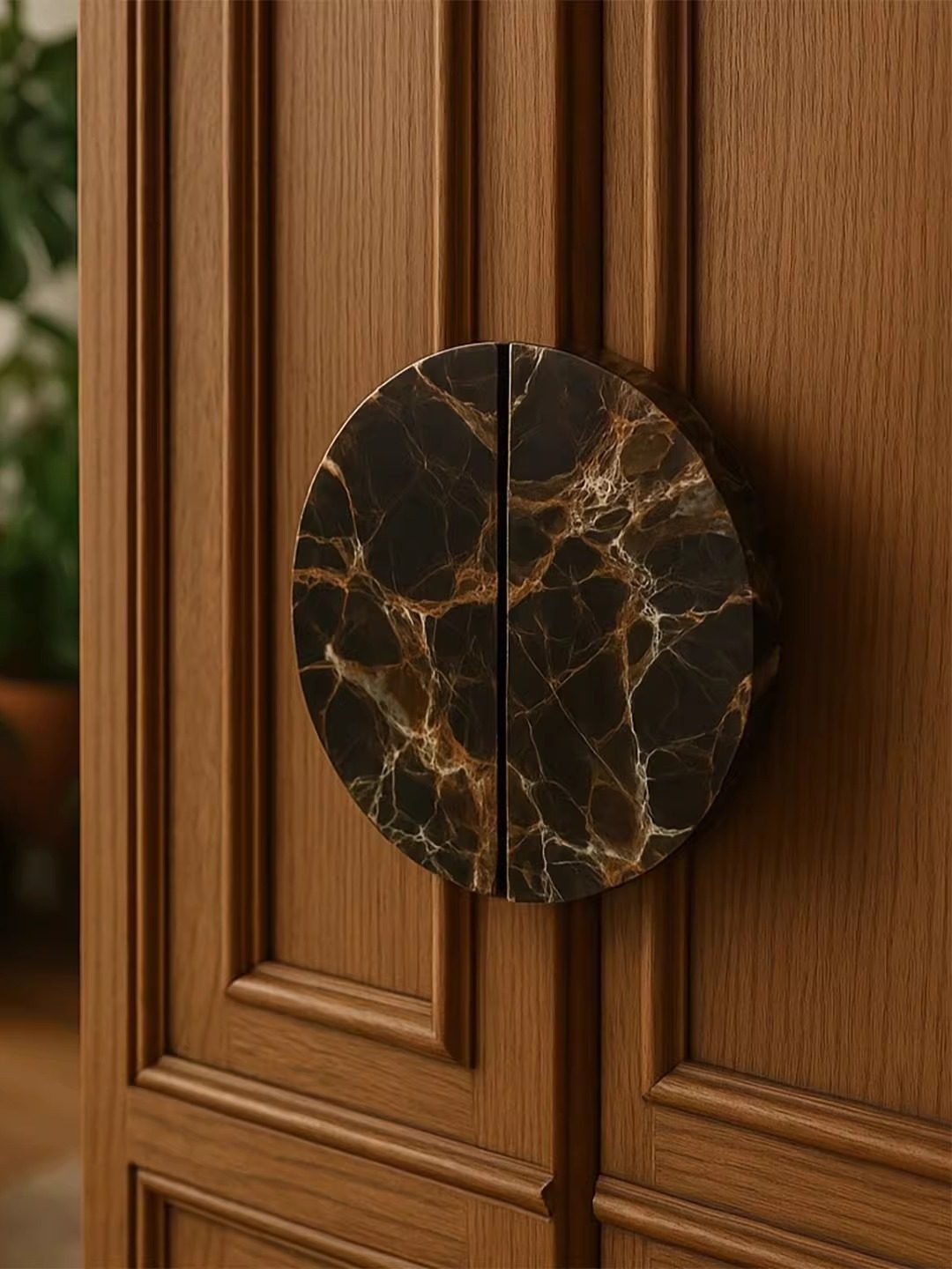 Coffee Marble Door Handle