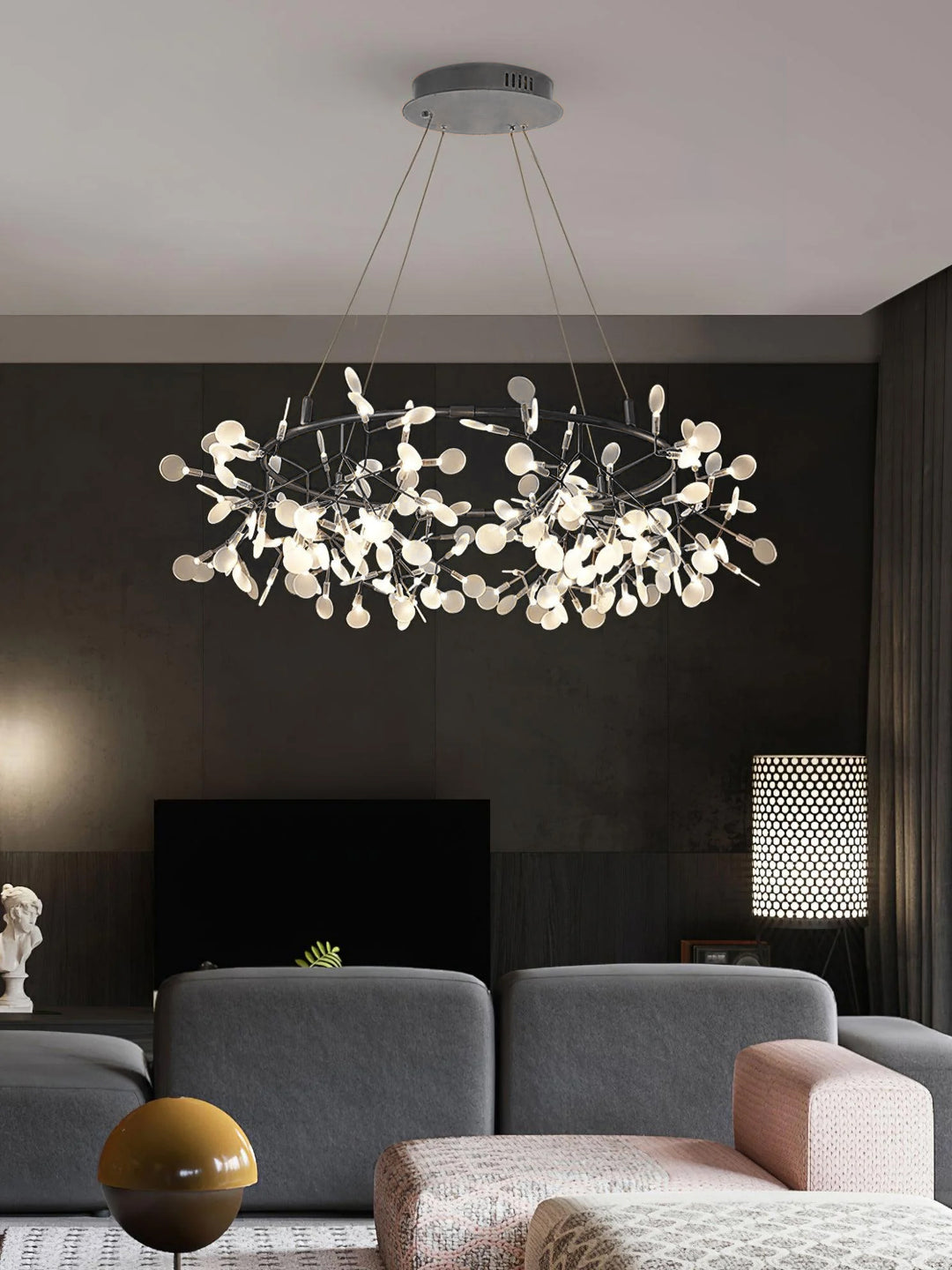 Black Big O Firefly LED Chandelier - Vakkerlight