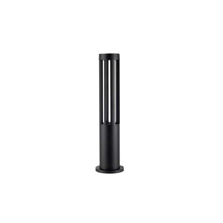 Black Cylindrical Garden Outdoor Light with Solar Panel - Vakkerlight