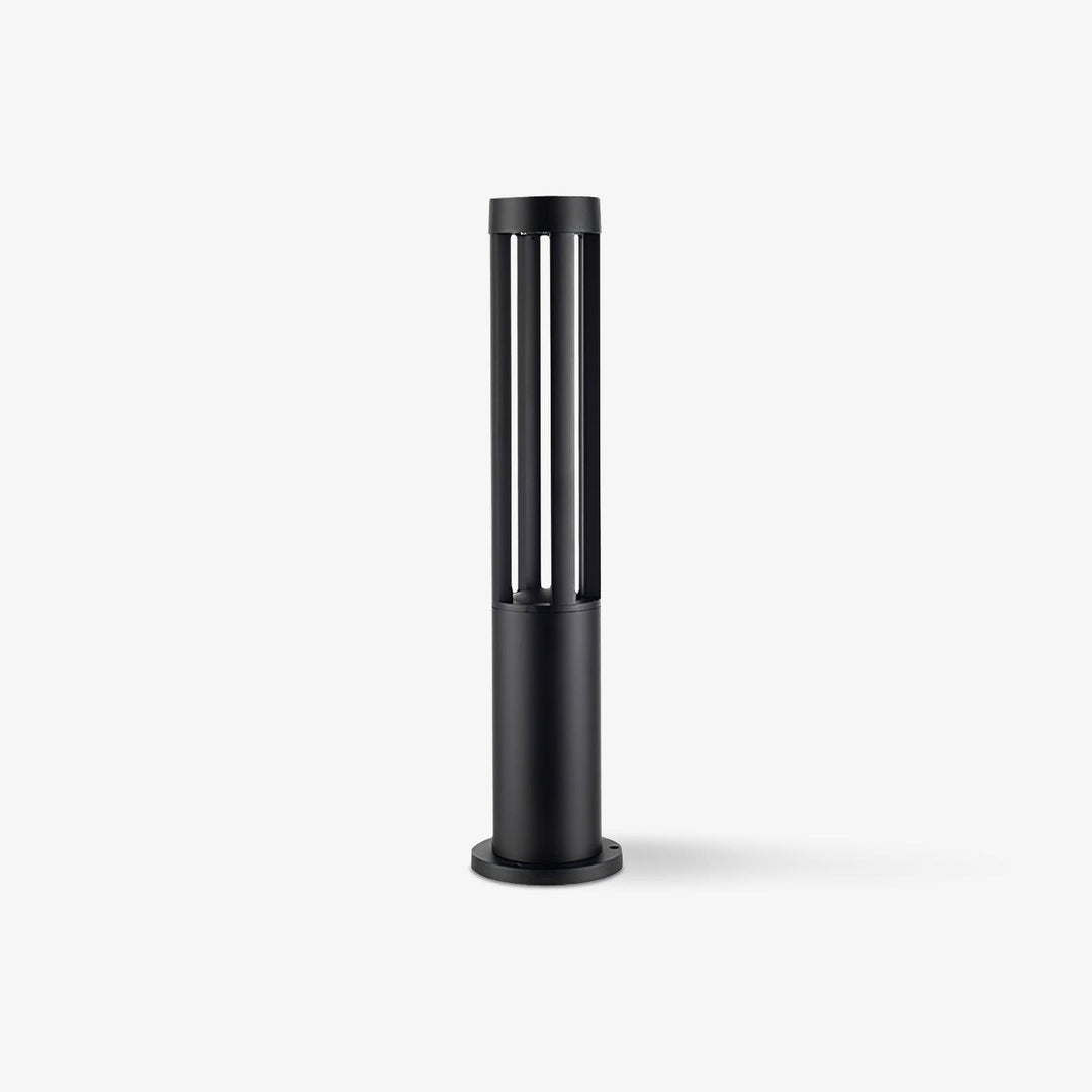 Black Cylindrical Garden Outdoor Light with Solar Panel - Vakkerlight