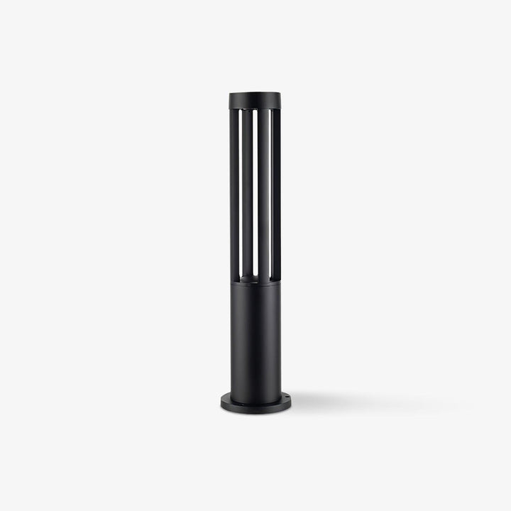 Black Cylindrical Garden Outdoor Light with Solar Panel - Vakkerlight