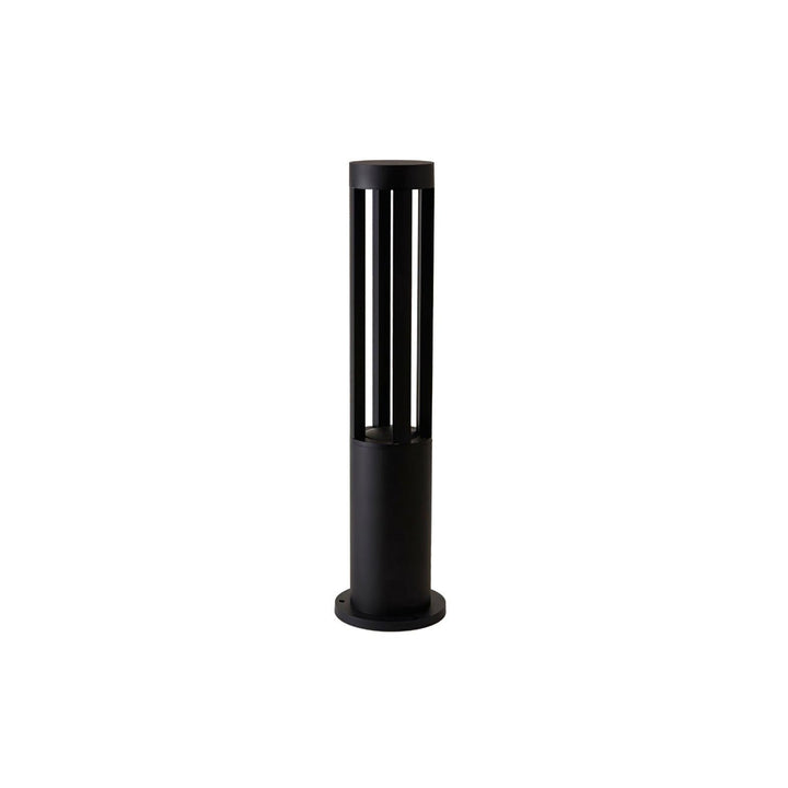 Black Cylindrical Garden Outdoor Light with Solar Panel - Vakkerlight