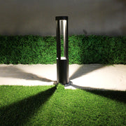Black Cylindrical Garden Outdoor Light with Solar Panel - Vakkerlight