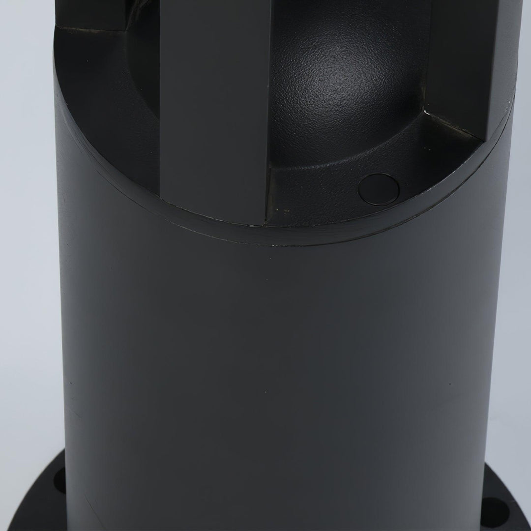 Black Cylindrical Garden Outdoor Light with Solar Panel - Vakkerlight