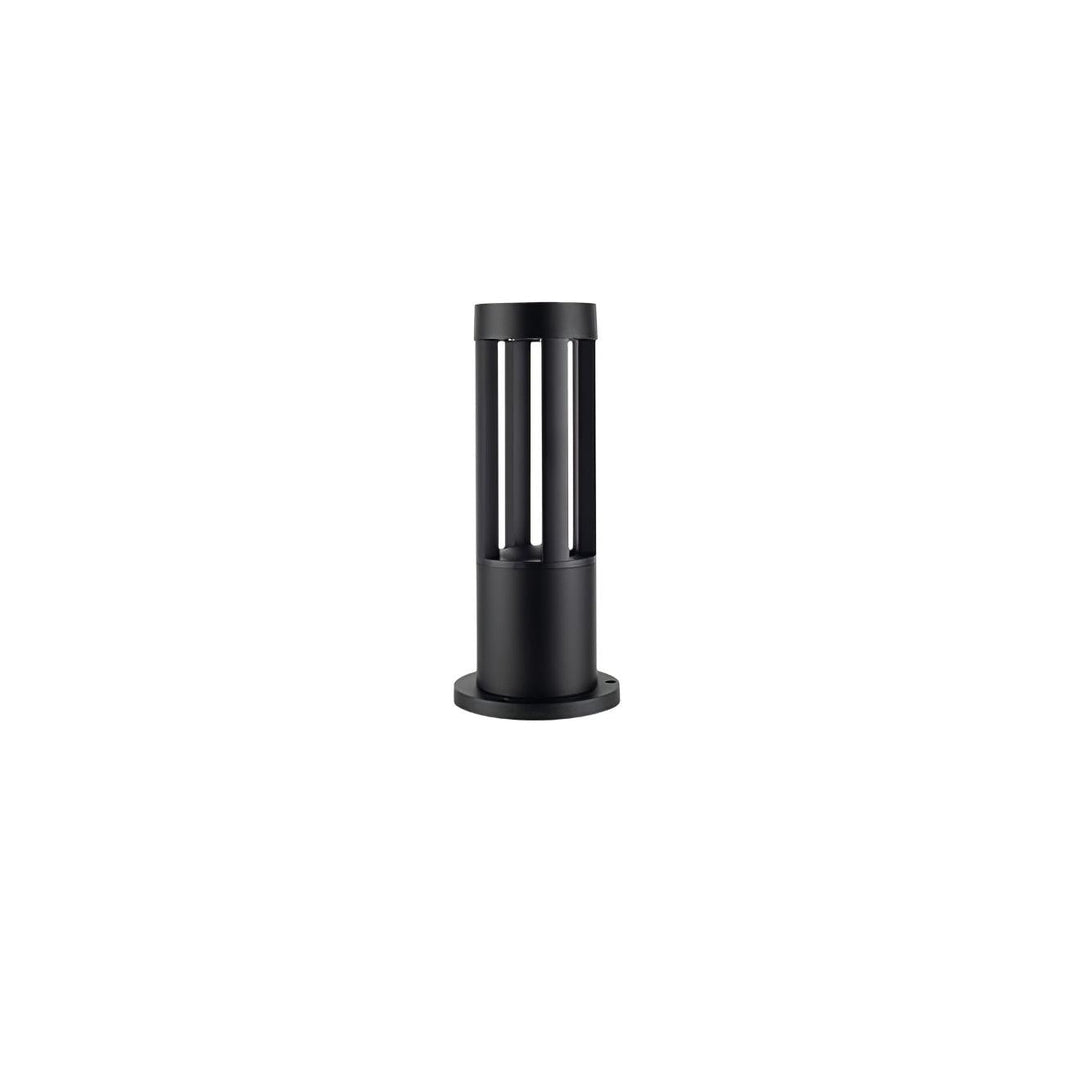 Black Cylindrical Garden Outdoor Light with Solar Panel - Vakkerlight