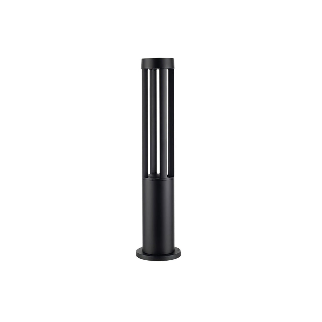 Black Cylindrical Garden Outdoor Light with Solar Panel - Vakkerlight