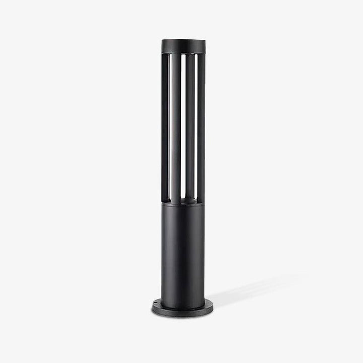 Black Cylindrical Garden Outdoor Light with Solar Panel - Vakkerlight