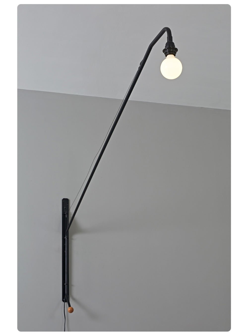Black Long Arm Swing Arm Wall Lamp - Vakkerlight