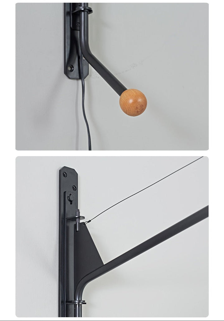 Black Long Arm Swing Arm Wall Lamp - Vakkerlight