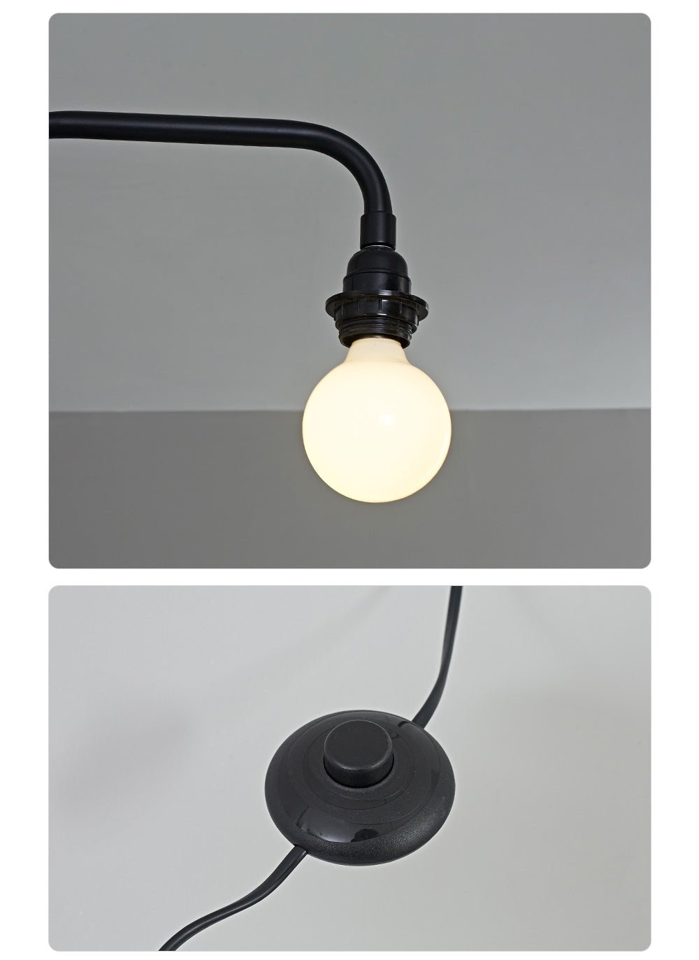 Black Long Arm Swing Arm Wall Lamp - Vakkerlight