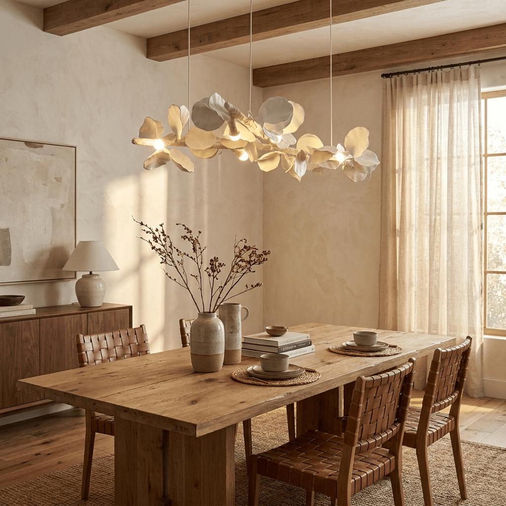 Blossom Branch Plaster Dining Chandelier - Vakkerlight