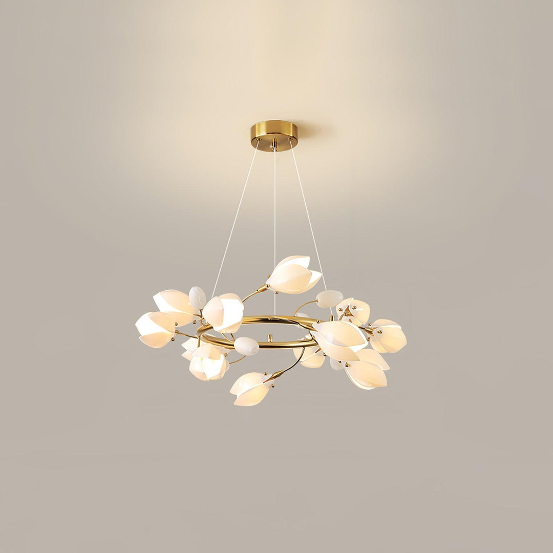 White Porcelain Magnolia Chandelier - Vakkerlight