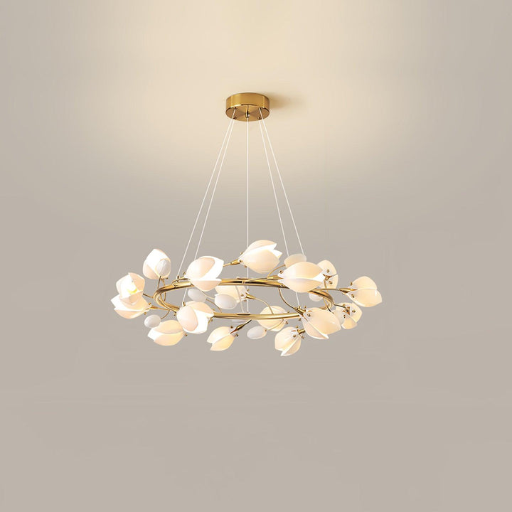 White Porcelain Magnolia Chandelier - Vakkerlight