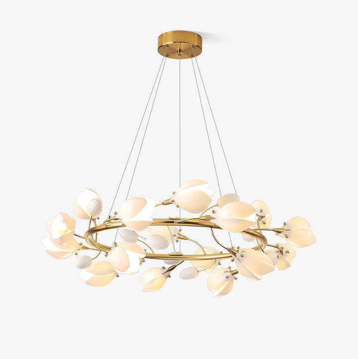 White Porcelain Magnolia Chandelier - Vakkerlight