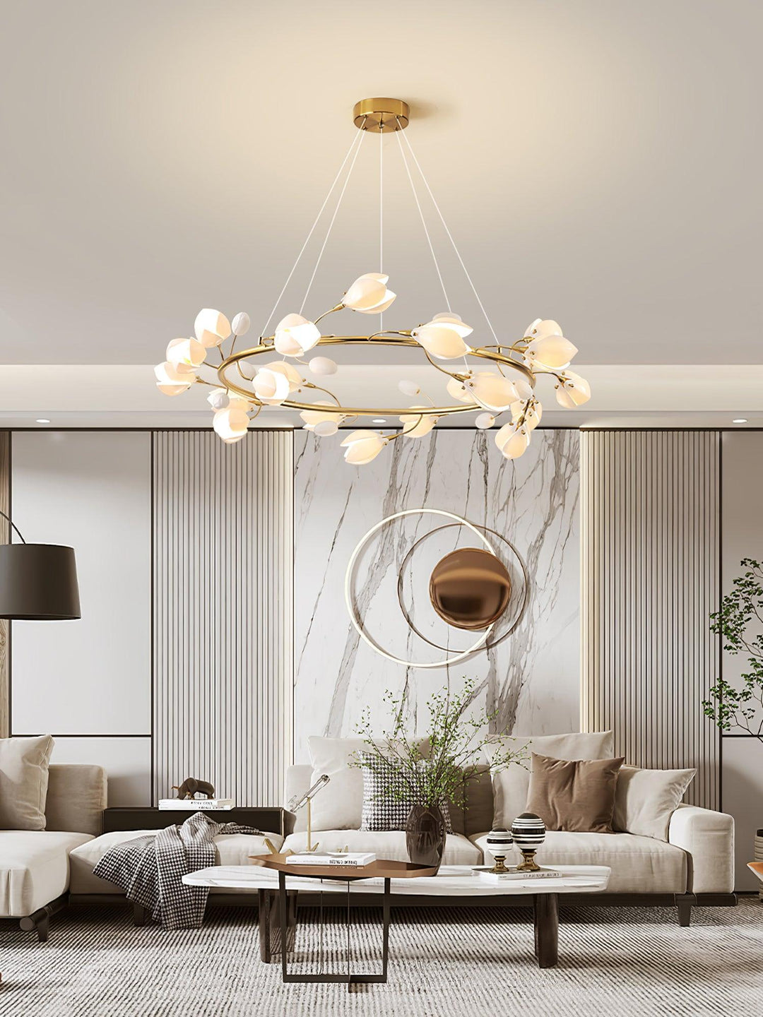 White Porcelain Magnolia Chandelier - Vakkerlight